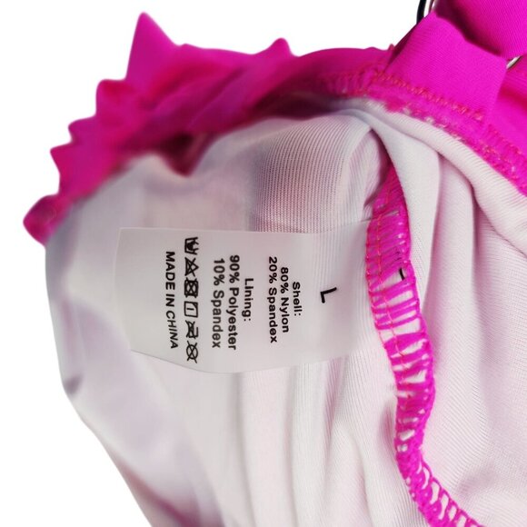 Hot Pink One-Piece Swimsuit  Adjustable Straps Sweetheart Neckline Womens Size L - Picture 3 of 8